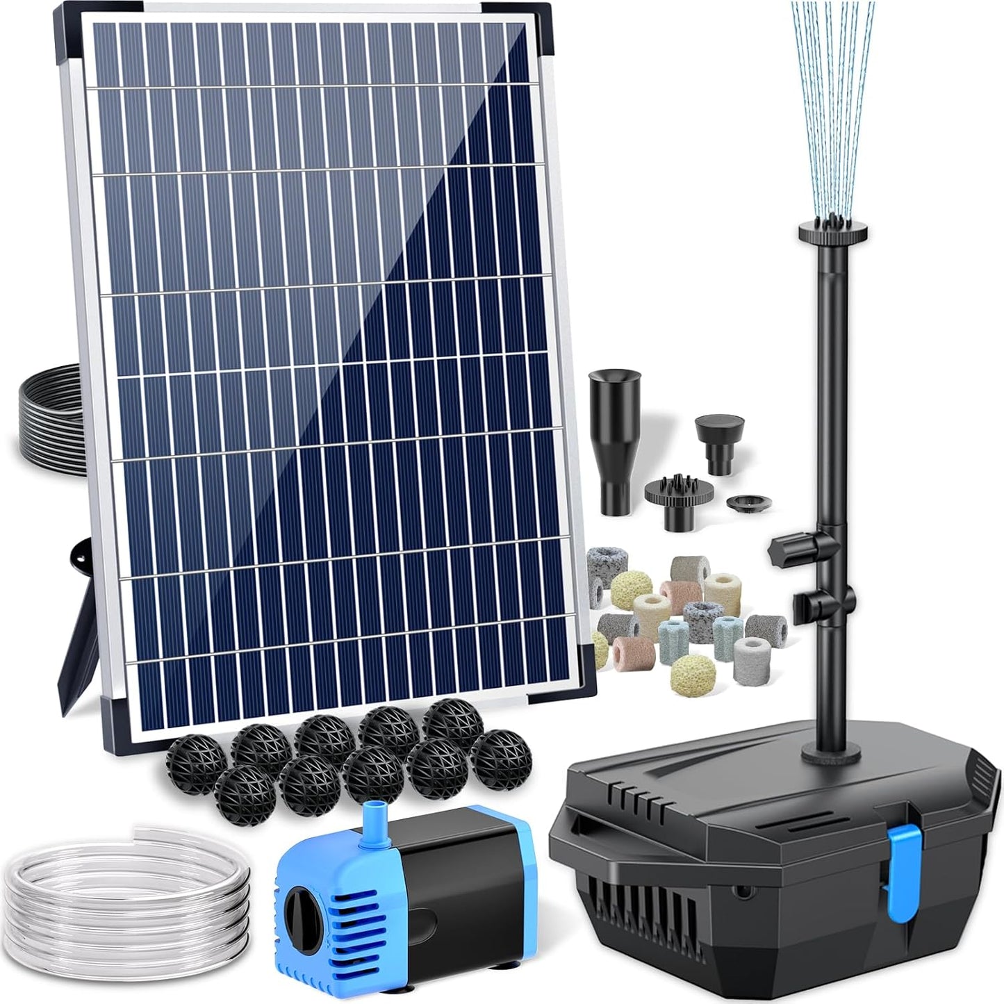 POPOSOAP Solar Pond Filter with 12W Pump for Clean Water