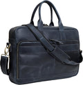 Hunter Brown Leather Briefcase for Men - Trolley Compatible Laptop Bag
