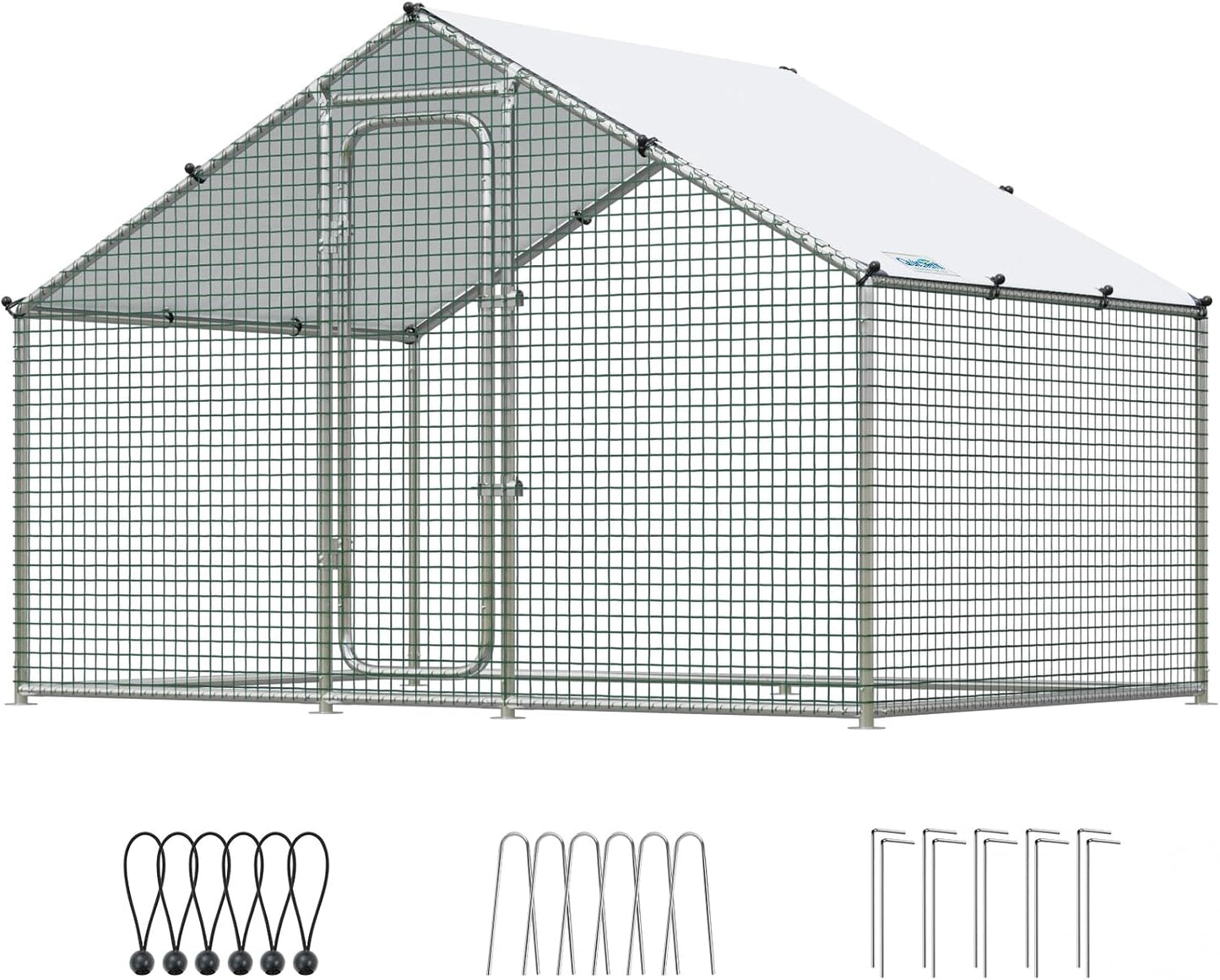 Quictent Large Metal Chicken Coop Run for 10+ Poultry Outdoors