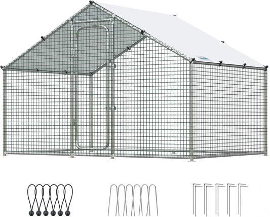 Quictent Large Metal Chicken Coop Run for 10+ Poultry Outdoors