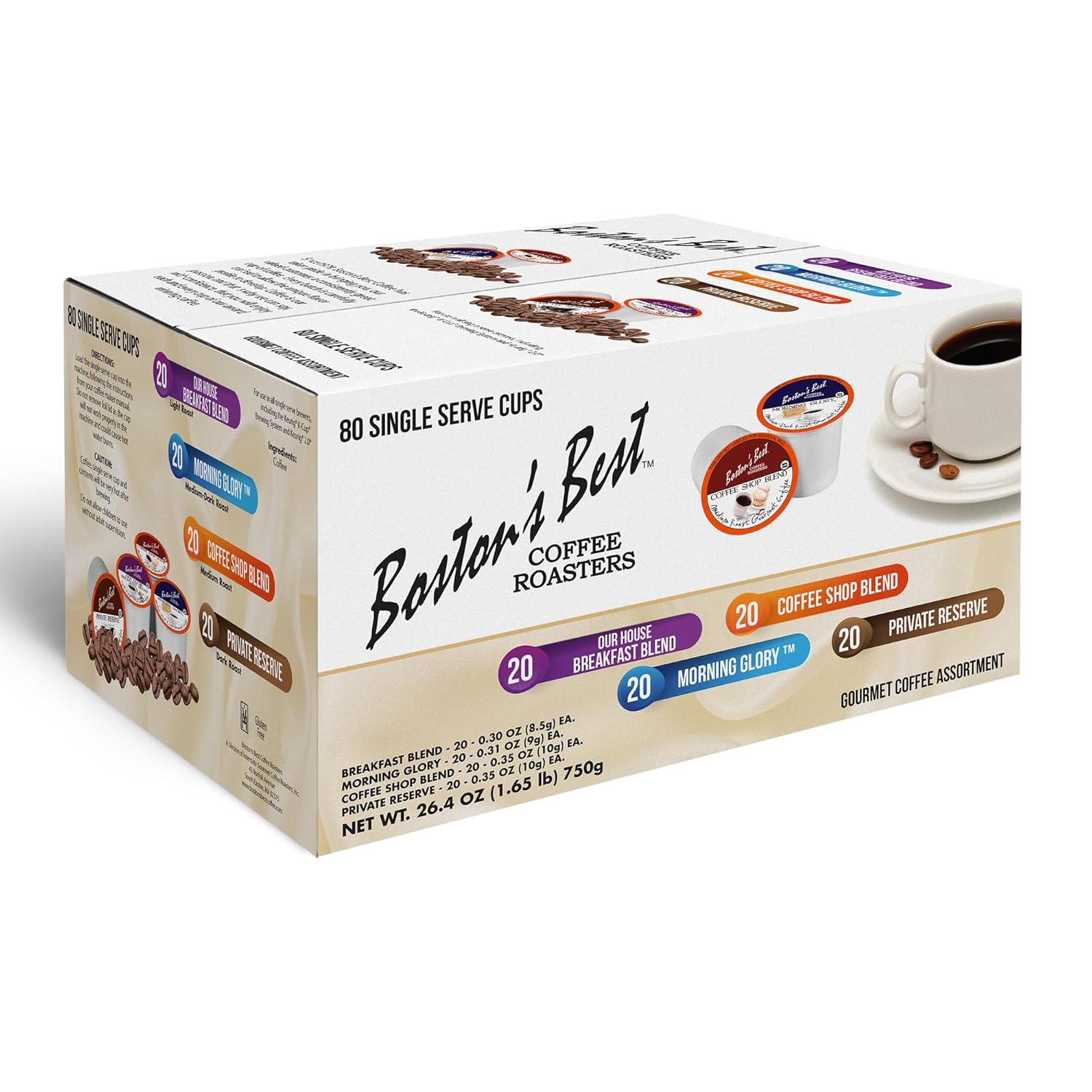 Boston's Best Assorted Variety Blends K-Cup Coffee 80 Count