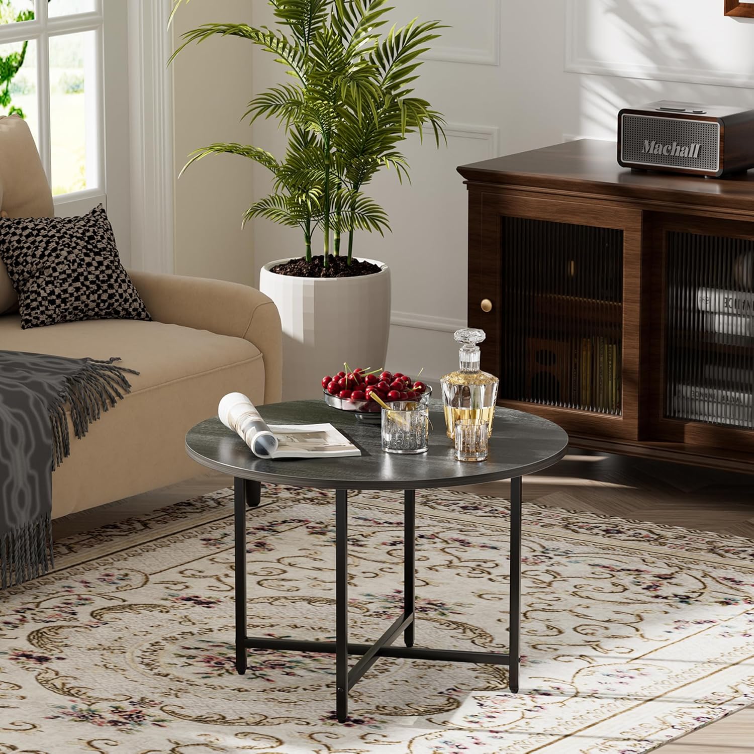 Round Coffee Table for Living Room - Compact & Versatile Design