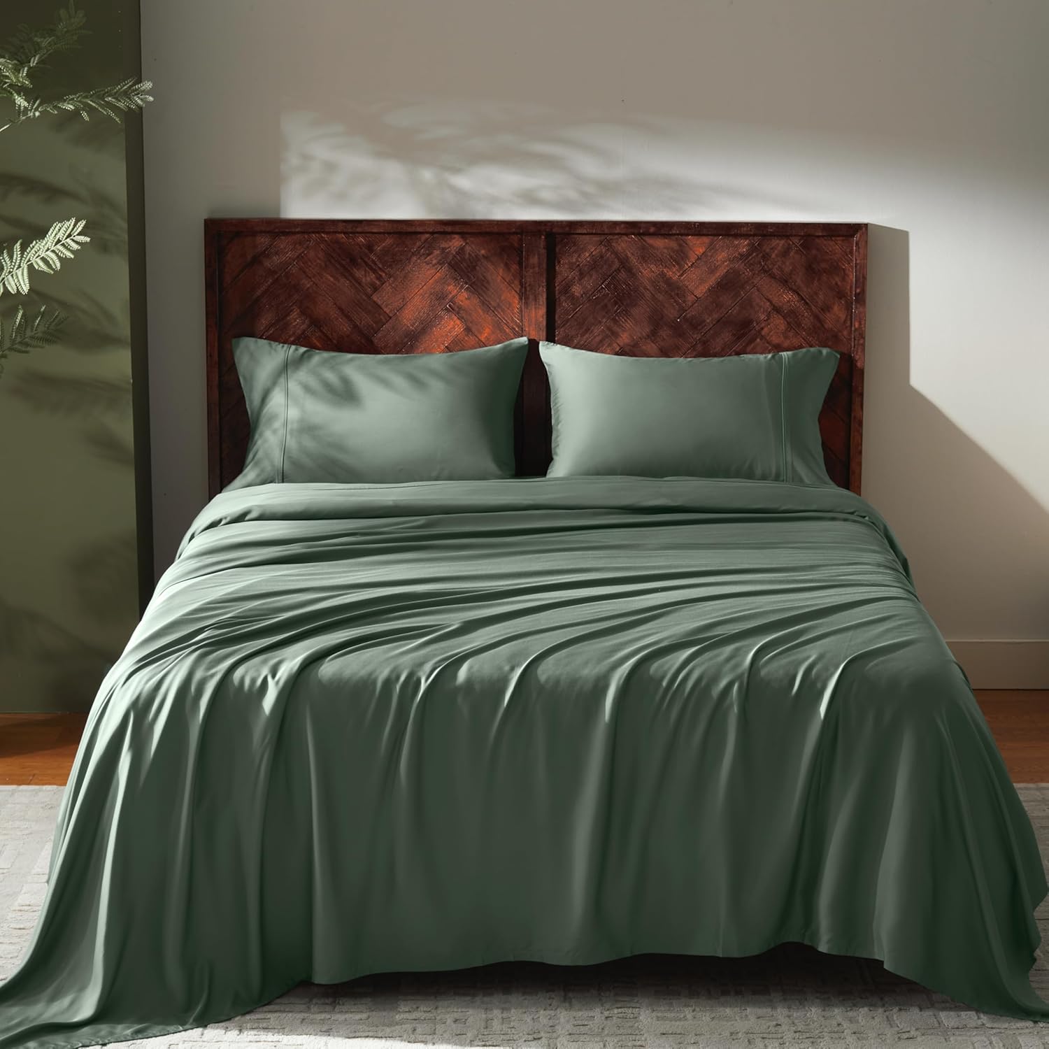 GOKOTTA Queen Size Bed Sheets Set - 100% Rayon Bamboo Luxury