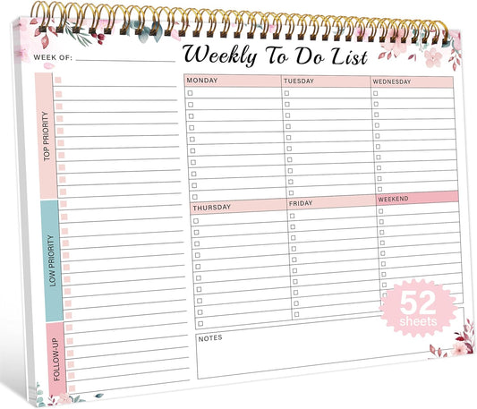 52 Week Undated Desk Planner - Whispering Petal Design