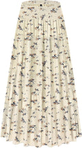 CYiNu Chiffon High Waist Tiered Pleated Maxi Skirt - Flowy Boho Fit