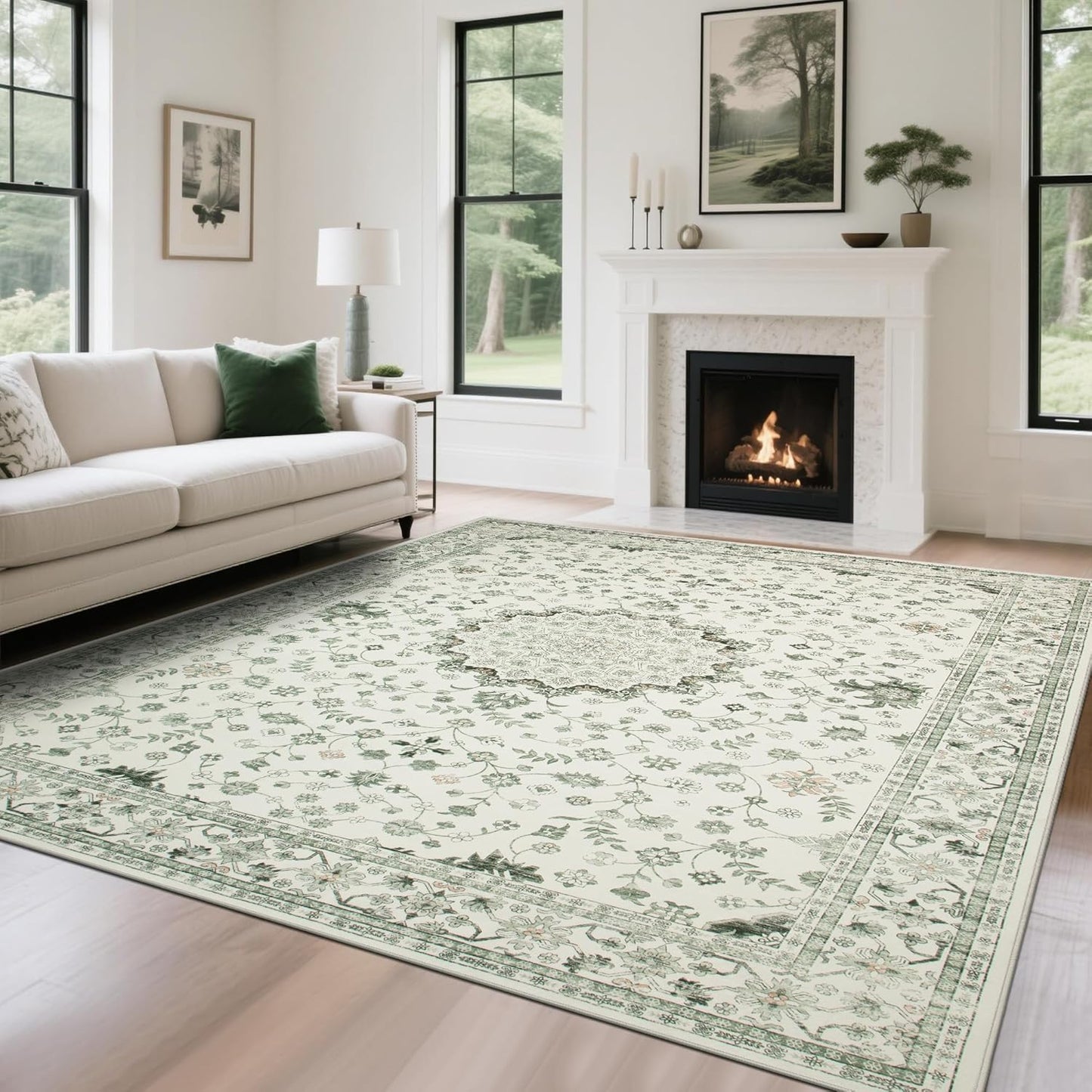 Washable 8x10 Area Rugs for Living Room and Bedroom Decor