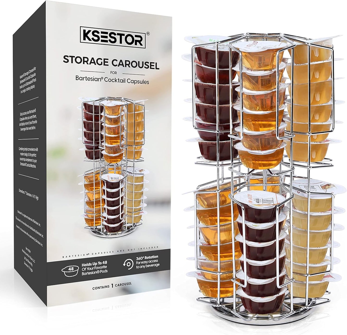 360 Rotating Carousel for Bartesian Capsules - Holds 48 Pods!