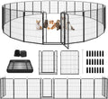 Dog Playpen Outdoor Extra Wide 24 Panel 63FT - Heavy Duty 47in Fence
