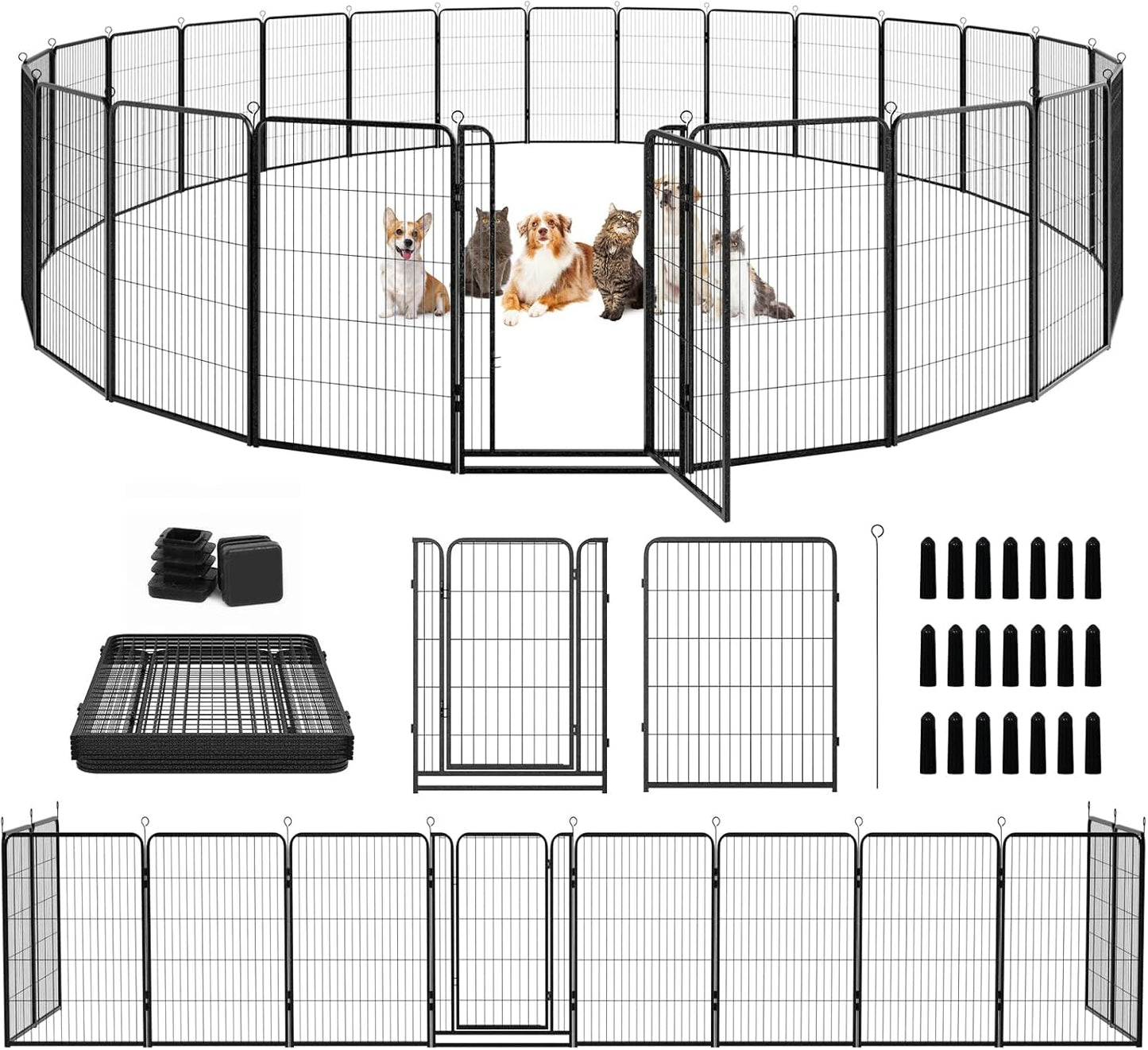 Dog Playpen Outdoor Extra Wide Heavy Duty 24 Piece Panels