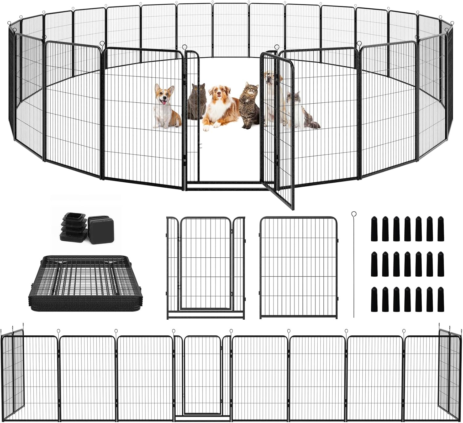 Dog Playpen Outdoor Extra Wide Heavy Duty 24 Piece Panels