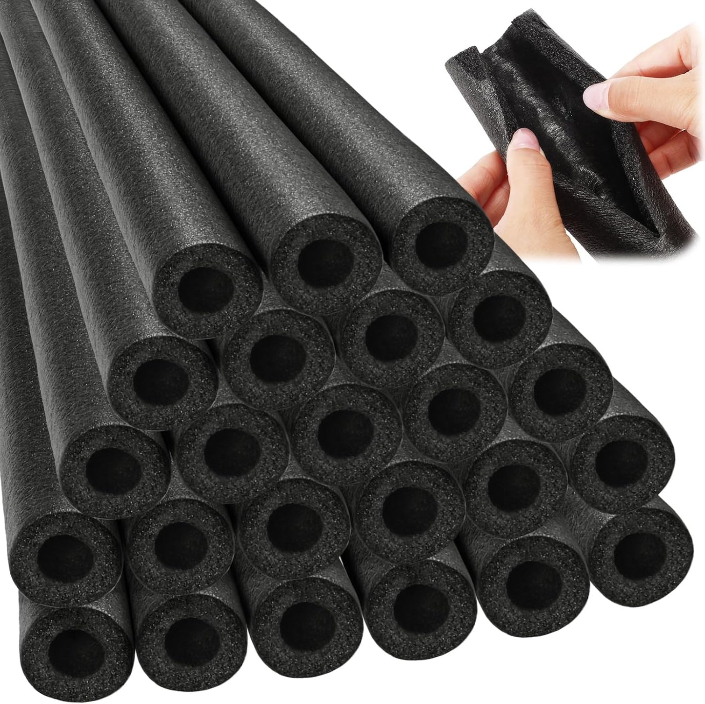 Foam Pipe Insulation for Outdoor Freeze Protection - 12 Pcs