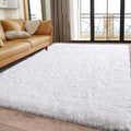 5x7 White Rugs for Bedroom - Soft Fluffy Shaggy Non-Slip Rug
