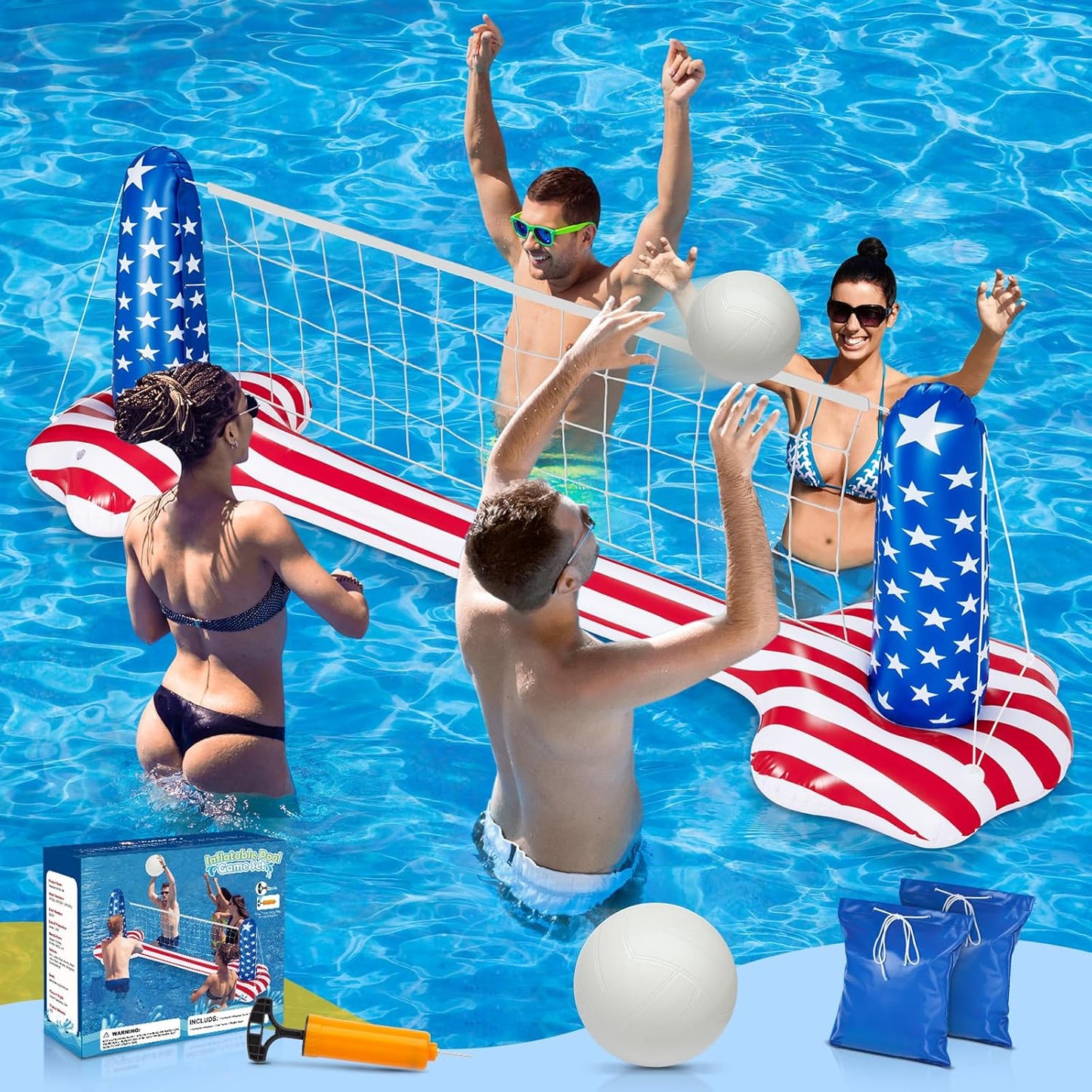 120in Pool Volleyball Net Set for Inground Pools - Fun for All