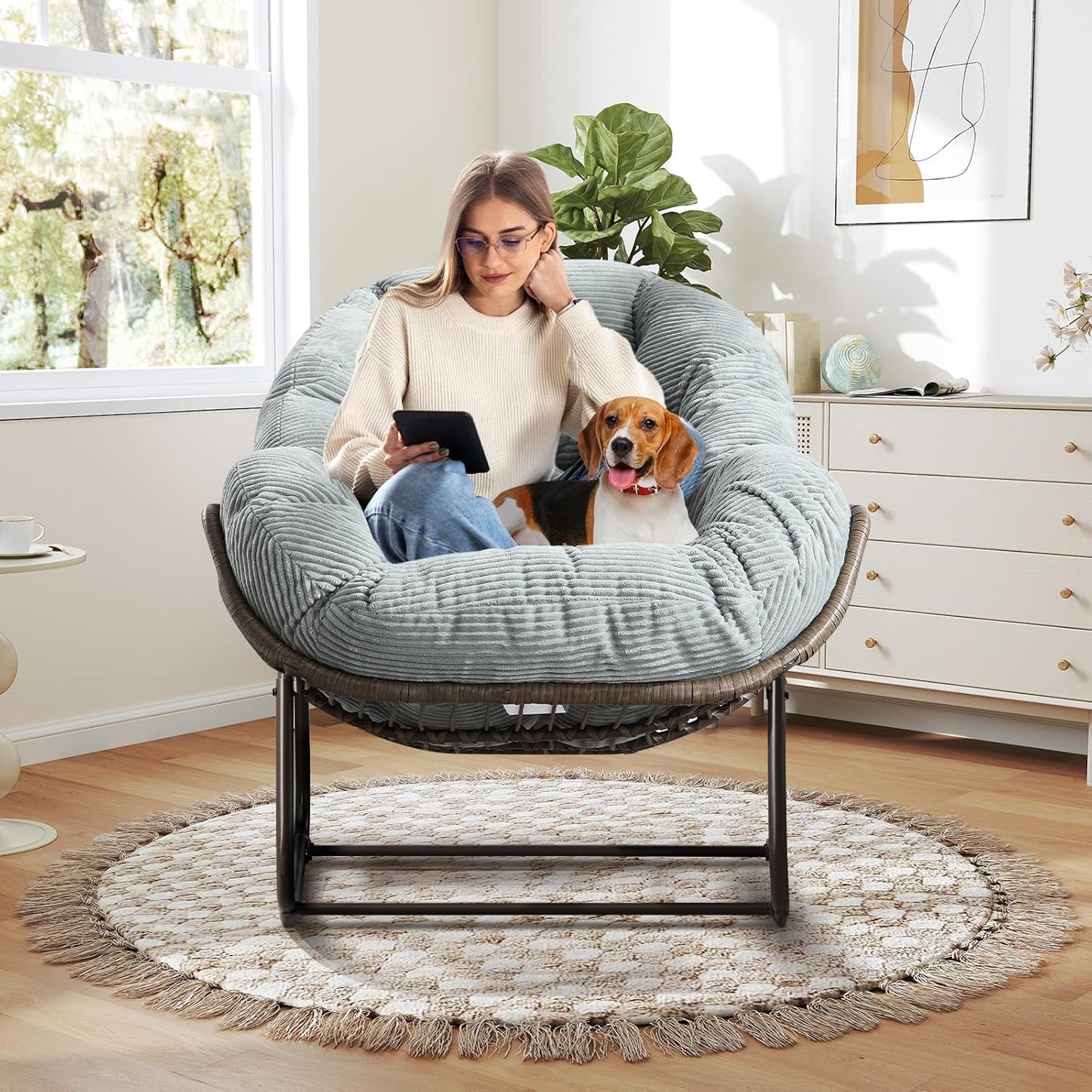 Large Indoor Rocking Chair for Cozy Living Room Relaxation
