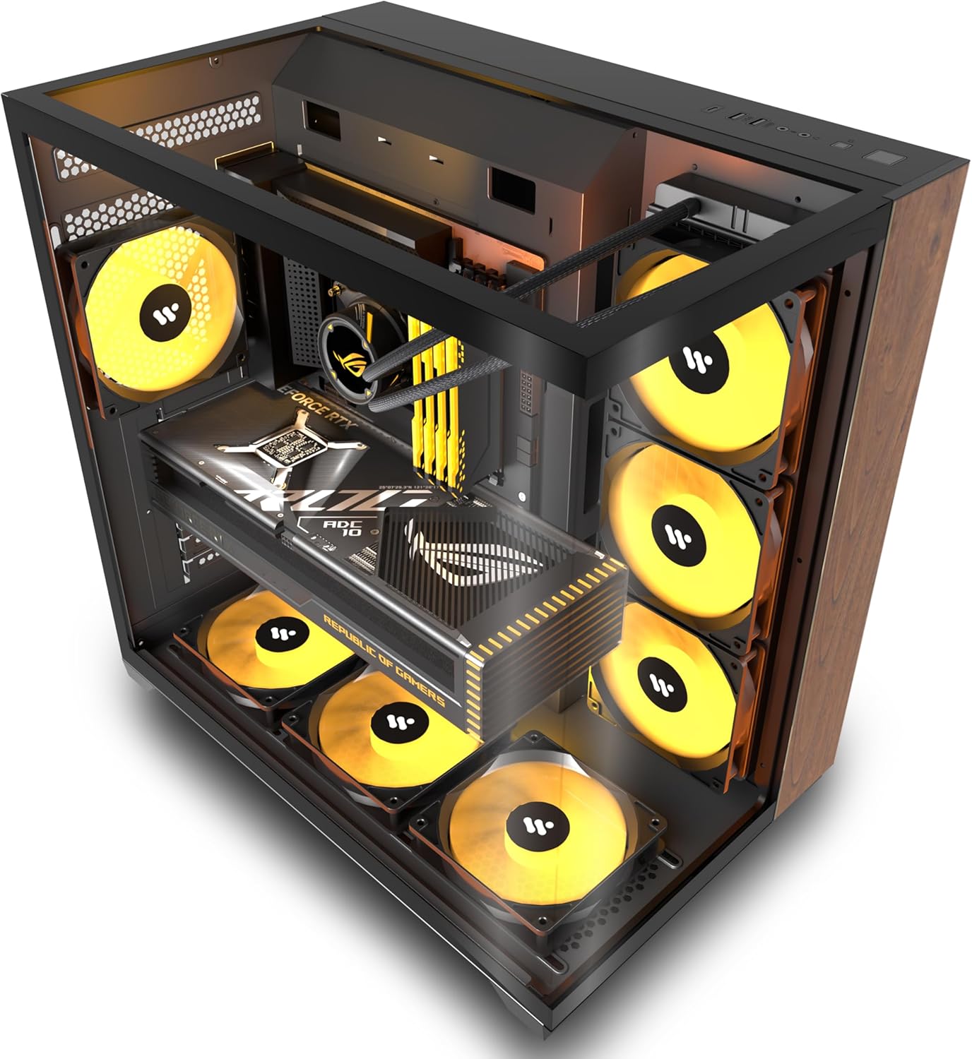 KEDIERS PC Case ATX with 6 PWM ARGB Fans and Glass Panels