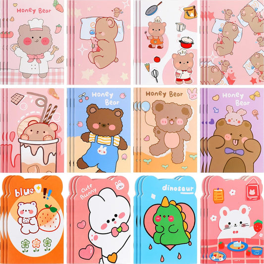36 Mini Cartoon Mini Notebooks - Cute Party Favors