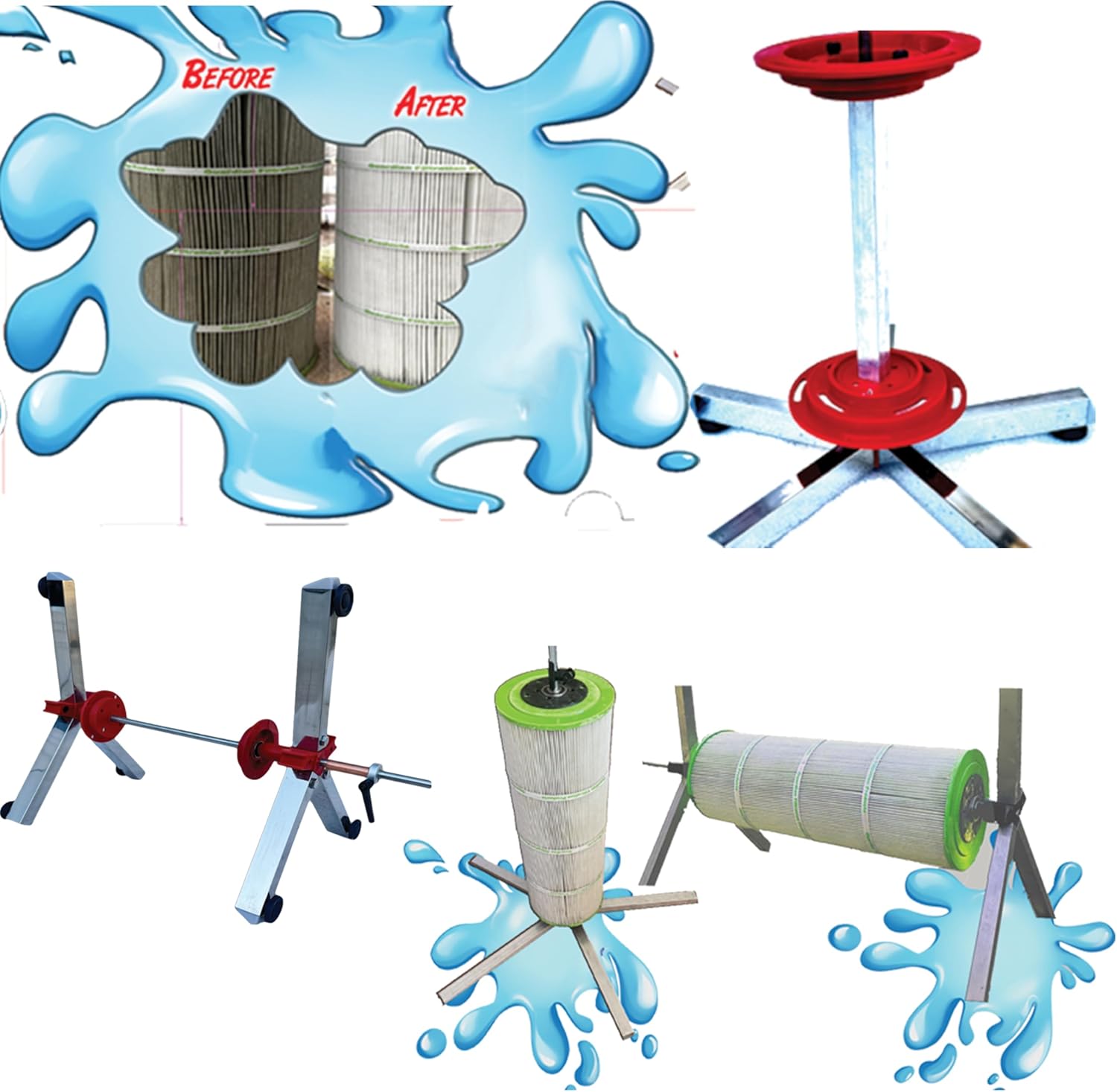 Filter Cleaning Stand for 3, 4 or 6 Inch Pool Cartridges