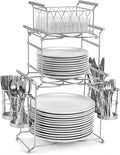 Silver 7-Piece Buffet Caddy Stackable Set - Tabletop Organizer