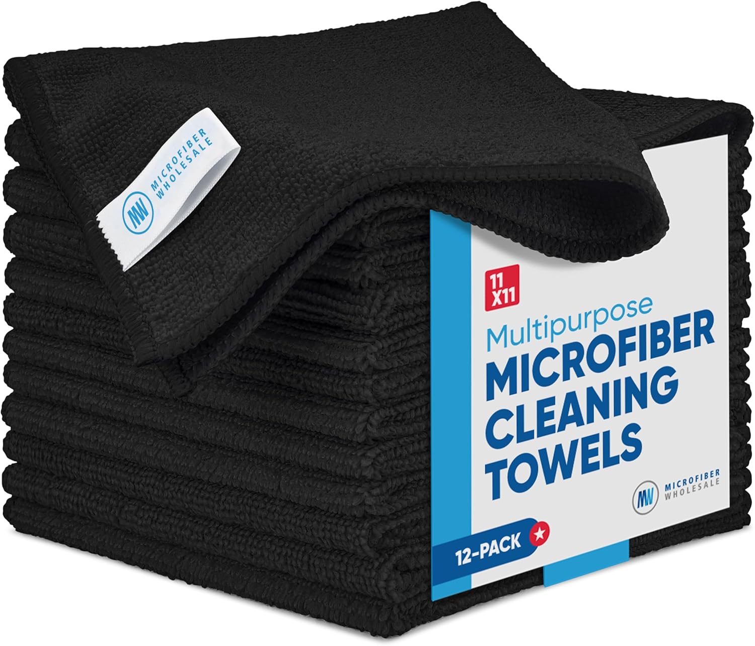 Premium 12-Pack Microfiber Cleaning Cloths by Microfiber Wholesale