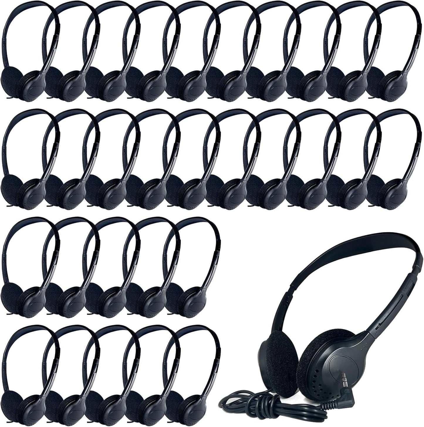 30 Pack Class Set Kids Headphones for School and Library Use