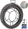 Drain Cleaning Cable 75ft x 1/2 in Solid Core Sewer Snake - Heavy-Duty