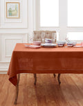 Solino Home Linen Tablecloth 60 x 90 in Cinnamon - Classic Hemstitch