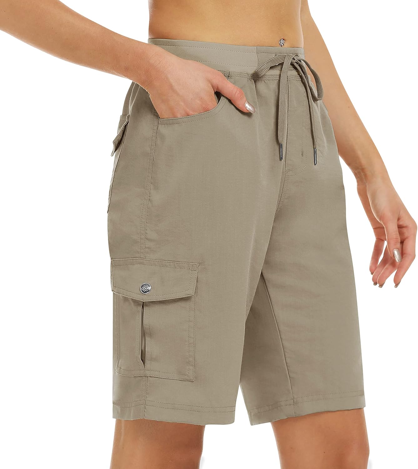 MoFiz Women's 10in Hiking Cargo Shorts for Summer Adventures