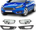 BXZ Fog Lights for Ford Focus 2015-2018 Sedan - Chrome Bezel