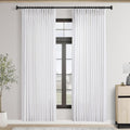 Pinch Pleated White Linen Curtains 80 in - Tailored Light Filtering