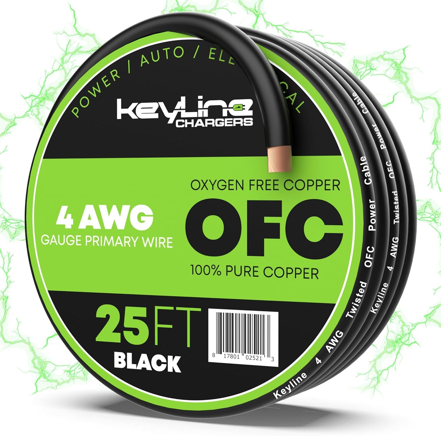4 Gauge Wire 25ft AWG Battery Cable for Automotive Wiring