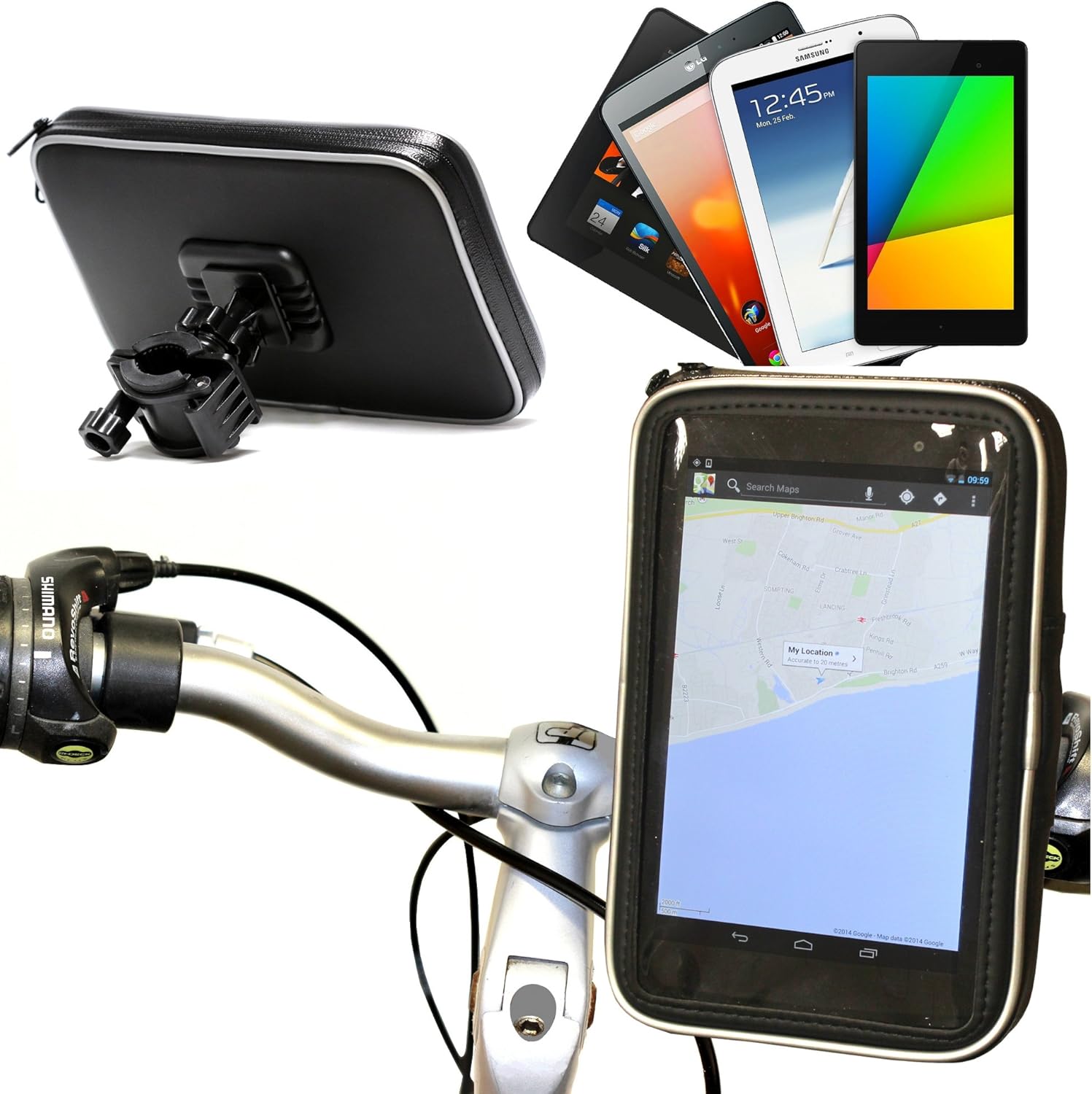 Navitech Waterproof Holder Mount for 7 Inch Tablets on Bicycles