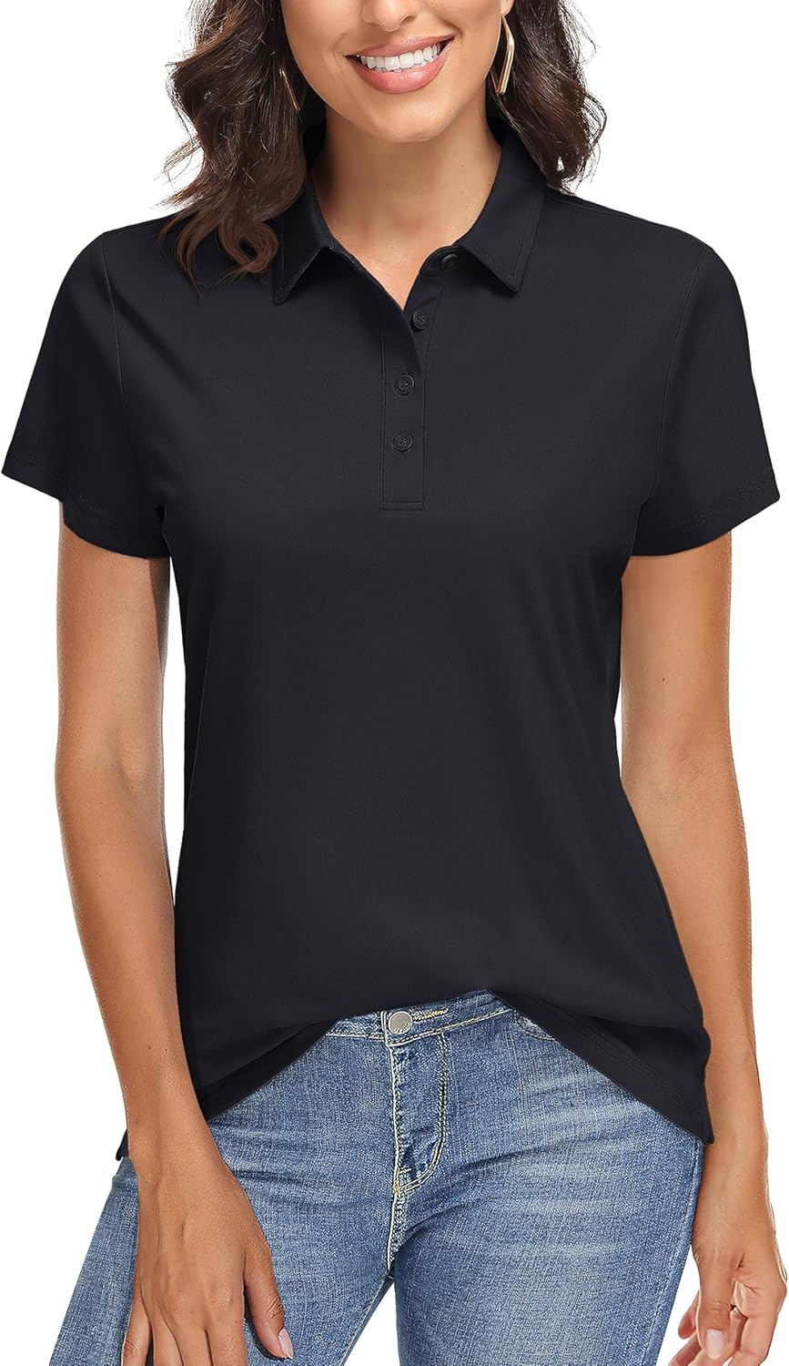 TACVASEN Women's Golf Polo Shirts with UPF 50+ Sun Protection