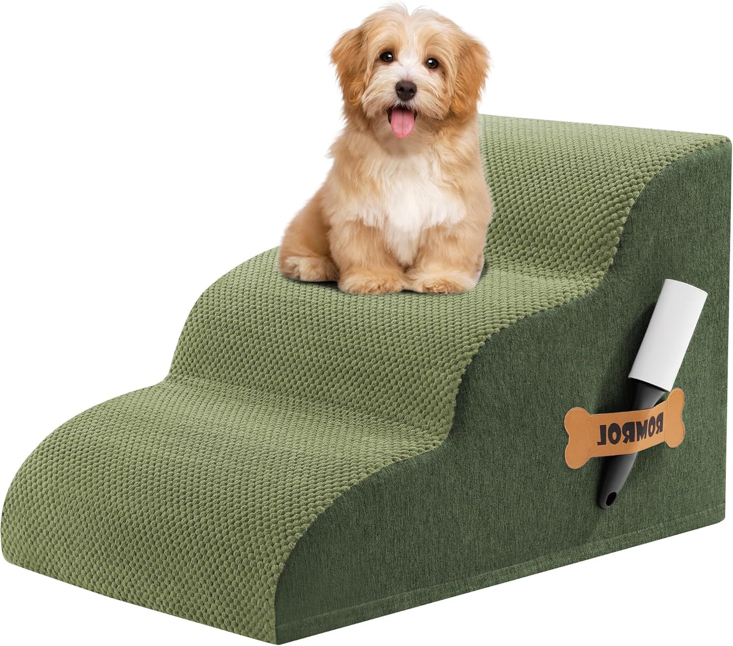 Romrol Dog Stairs Ramp for High Beds and Couches, 3-Step