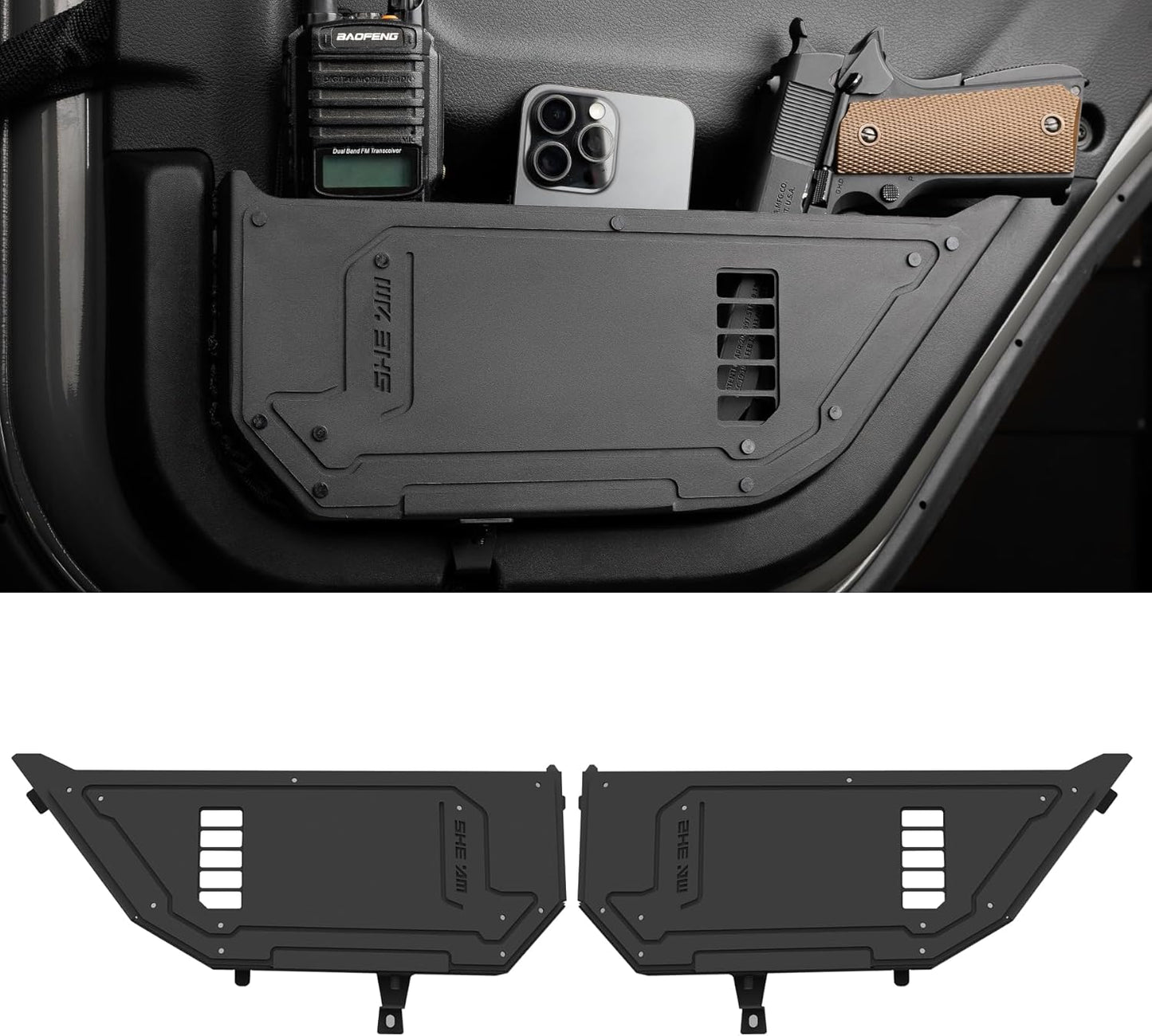 Metal Rear Door Pocket Storage Box for 2018-2023 Jeep Wrangler