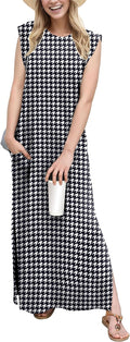 Women Year-Round Loose Maxi Dress with Pockets - Comfortable Fit