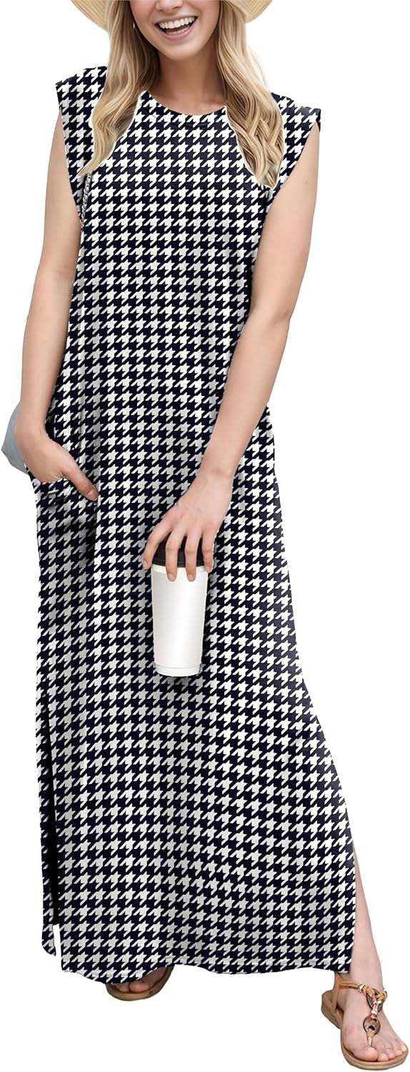 GRECERELLE Women Year-Round Casual Maxi Dress with Pockets
