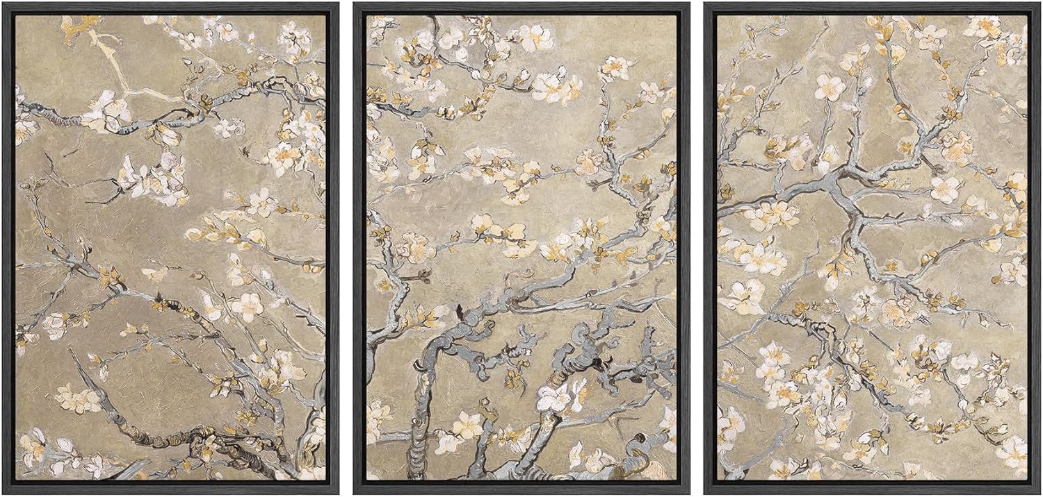 MUDECOR Framed Canvas Print Wall Art Blossoming Branches Vintage