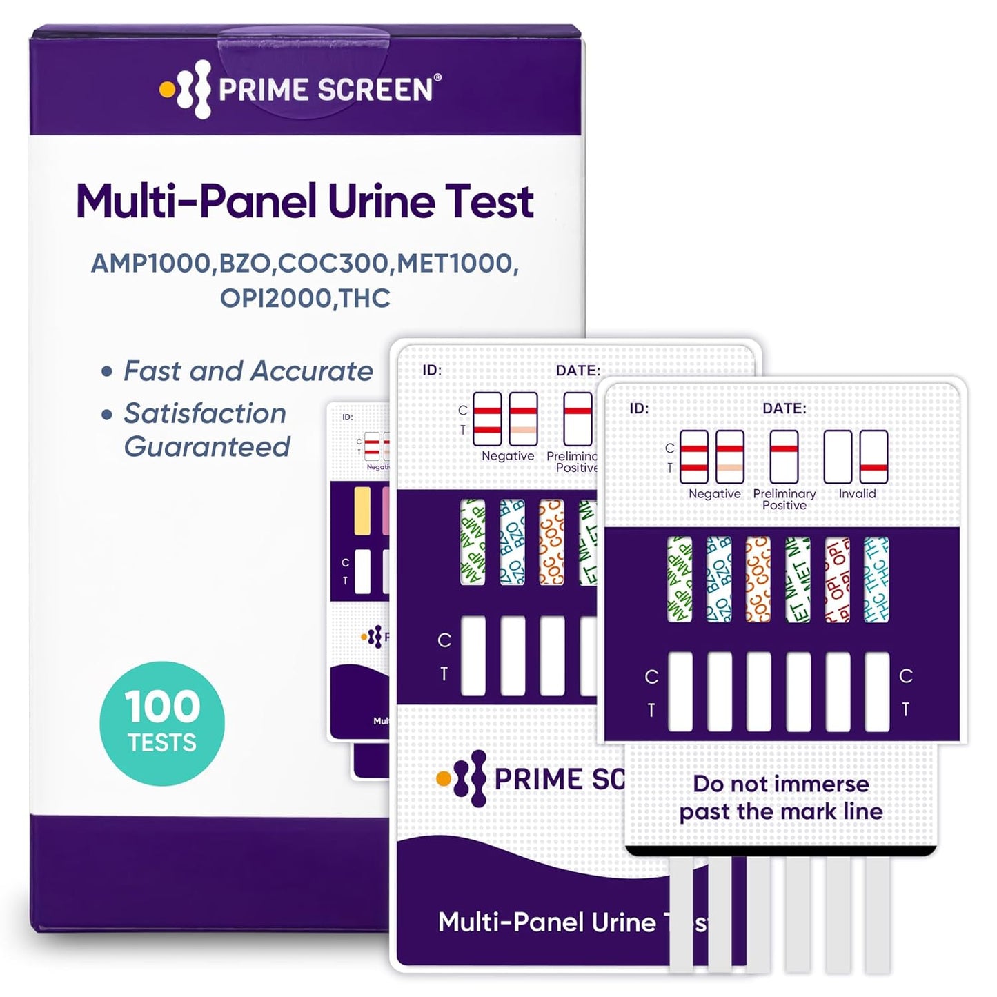 Prime Screen 6 Panel Urine Drug Test Kit for Home and Professional Use