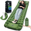 Inflatable Camping Pad - Comfy 4in Thick Sleep, Pillow & Pump - Lightweight, Waterproof-Nylon - CALMCREST