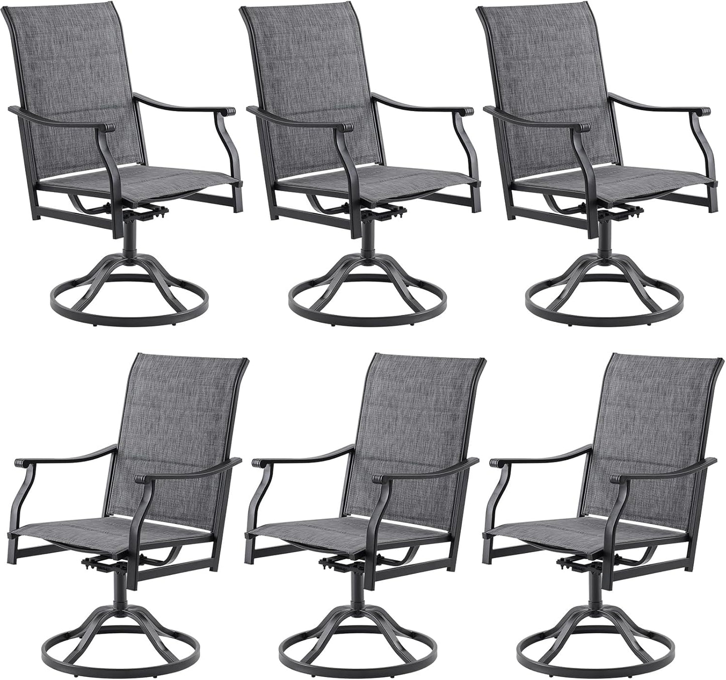 Soohow Swivel Outdoor Dining Chairs Set of 6 for Comfort