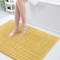 Chenille Bathroom Rug Mat 40x32 in Yellow - Ultra Soft Plush Bath Rug