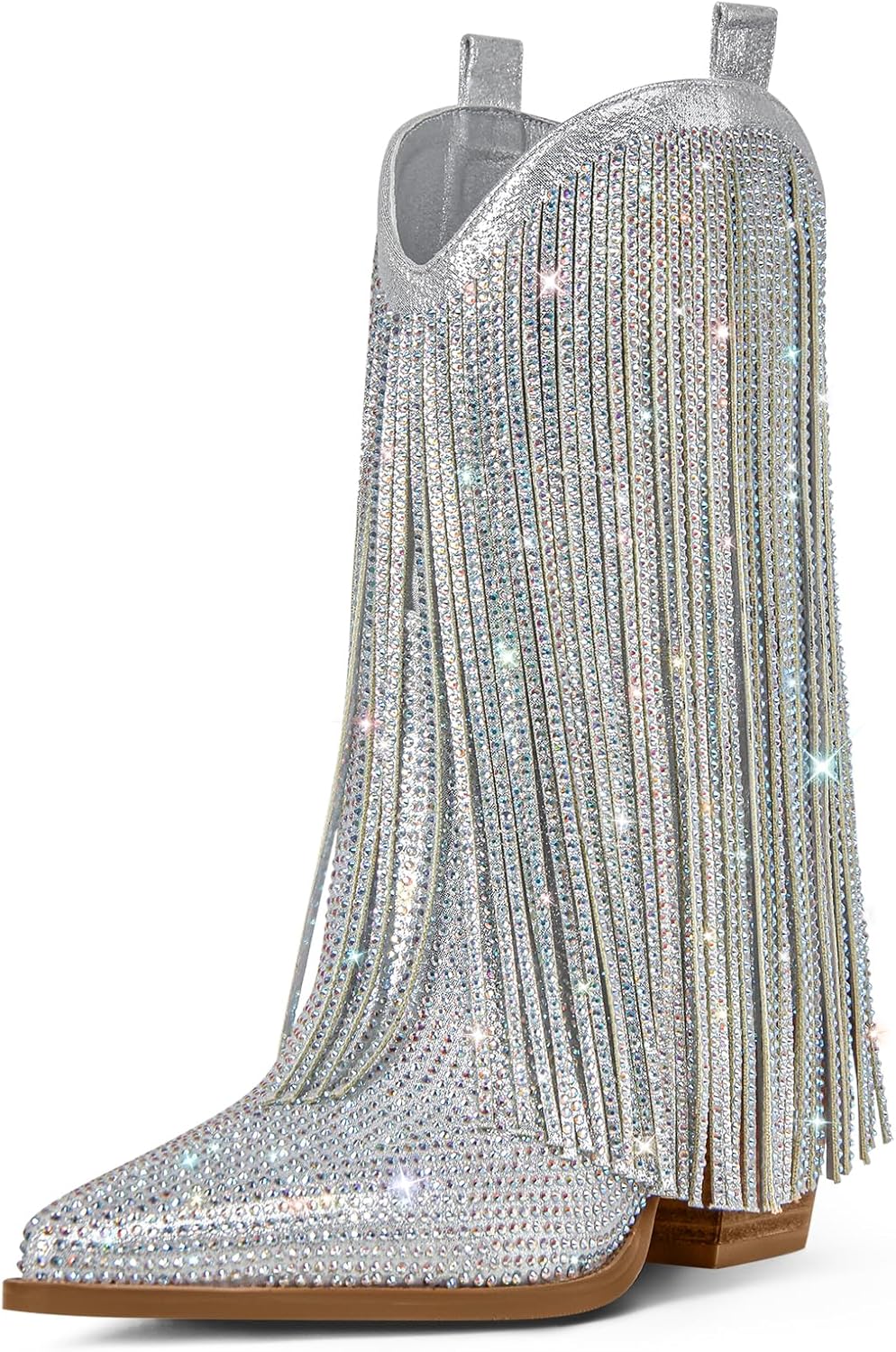 Ouepiano Cowboy Boots for Women - Stylish Rhinestone Fringe