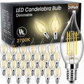 LED Candelabra Bulb Dimmable 60W Equivalent CA11 Flame Tip - Warm