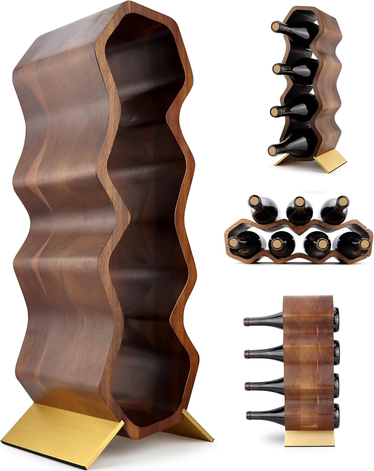Gusto Nostro Wood Wine Rack for 7 Bottles - Elegant Design