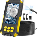 Triple Lens Endoscope Camera 1080P Borescope - 16.5ft Semi-Rigid Cable