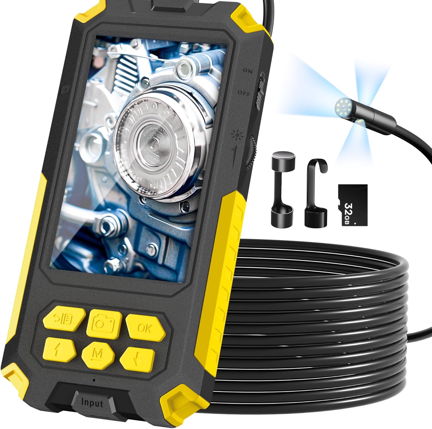 Triple Lens Endoscope Camera with Light for Easy Inspections