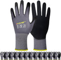 12 Pairs Gasoline Work Gloves - Nitrile Coated for Superior Grip