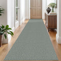 Washable Runner Rug 3x10 ft Non Slip - Green/Grey Hallway Runner