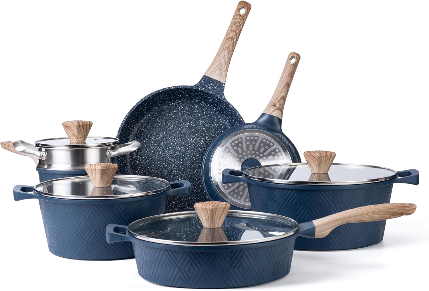 Country Kitchen Non-Stick Cast Aluminum Cookware Set for Easy Cooking