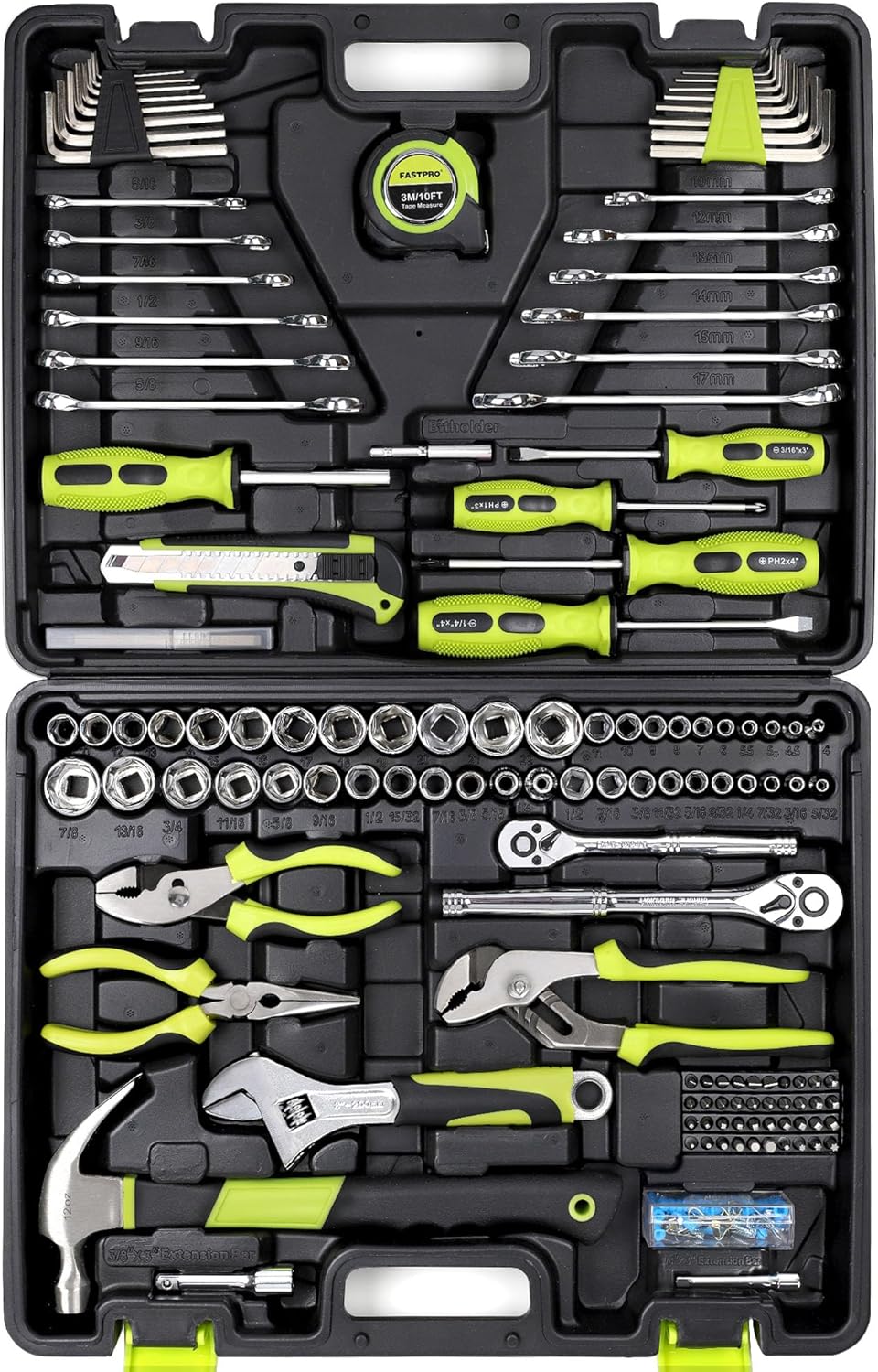 FASTPRO 225-Piece Household Tool Set for Home and Auto Repair